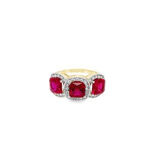 9CT GOLD RING - GR220063RUB-S