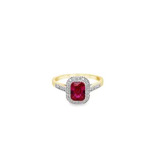 9CT GOLD RING - GR220086RUB-Q